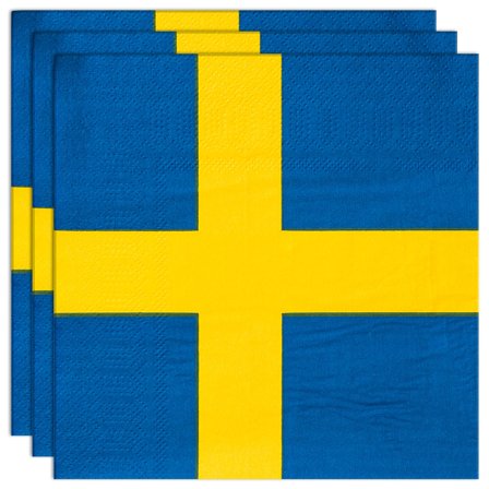 Pappersservetter Svenska Flaggan 20-pack
