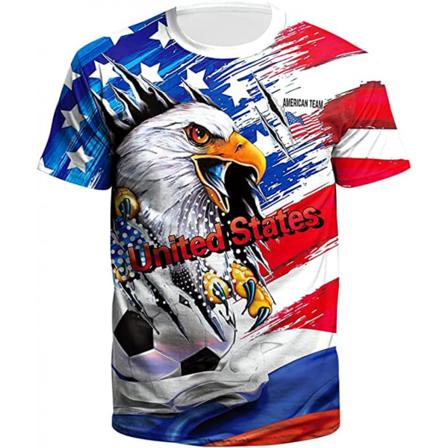 VM Fodboldtrøje Herre Fodbold T-Shirt Tops Fan 2022(Usa 2XL)