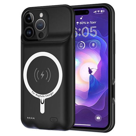 För iPhone 16 Pro Portable Charger Case 7000mAh PowerBank kompatibel med MagSafe