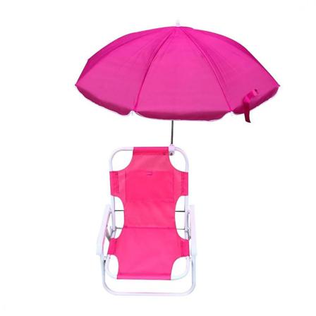 Beach Baby Kids lägerstol med bärparaply (röd)