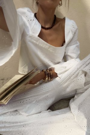 NA-KD - Anglaise Pants - Sommerklær - Hvit - EU 38