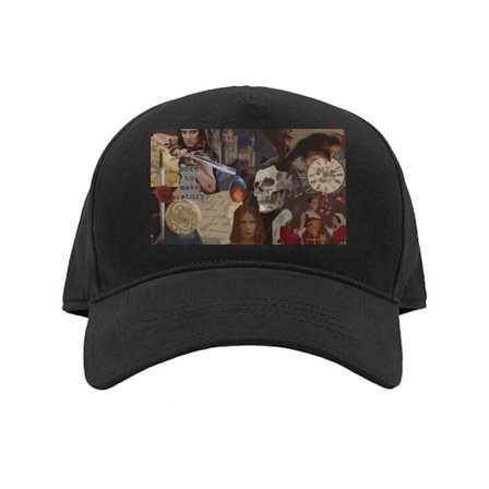 Kasket Damsel-inspireret fantasykollage med drager, slotte, ild, rustninger og en stærk kvindelig hovedperson, episk eventyrstemning og mørk dramati