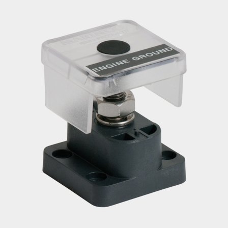 Klemrække BEP Marine Pro Installer Insulated Stud Single, 1 x M10, 50 A, med låg