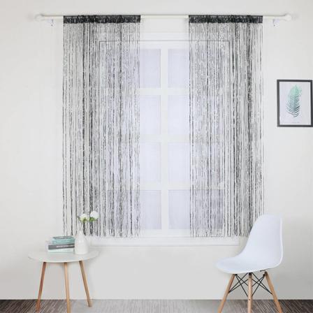 Hängande Tjock Linje Glänsande Hängande Tofs Rod Pocket S Gardiner