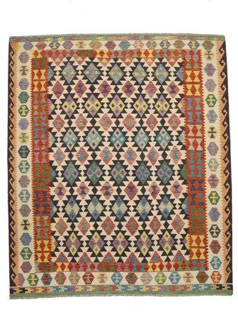 Oriental Kilim Afghan Old Style Rug 258X297 Brown/Orange Large Wool, Afghanistan