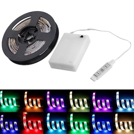 4,5V Batteridrevet 200cm RGB LED-lysstripe Vanntett