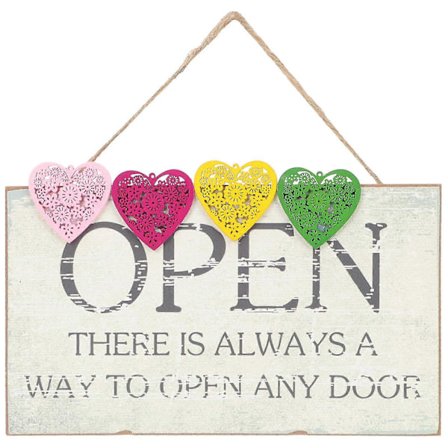 Åbent Skilt i Træ Dekorativt Butiksskilt Hængende Retro Restauranter Åbent Skilt