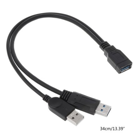 USB 2.0 og kabel USB dobbelt splitterkabel 2 hun til USB han power