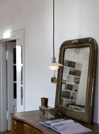 PH 2/1 taklampe - krom/opal