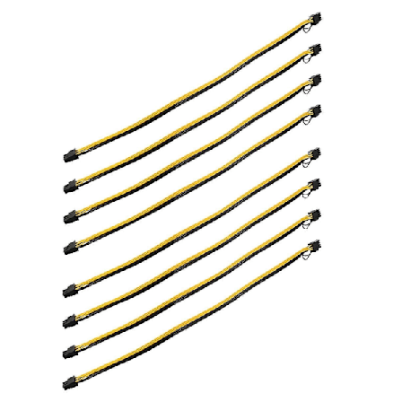 8x 6-pin PCI-e til 8-pin (6+2) PCI-e (hann til hann) GPU strømkabel 50cm for grafikkort mining SE