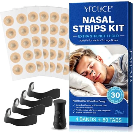 Magnetiske næsestrips, magnetiske næsestrips (60 stk. - 1 måneds forsyning), anti-snorken enheder - reducerer snorken, forbedrer søvnkvaliteten - 