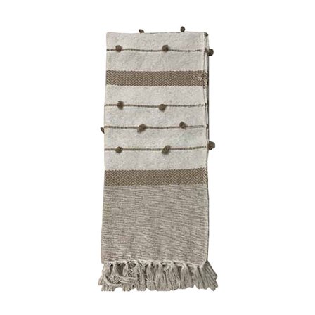 Puuvillainen torkkupeitto 125x150cm karamellinbeige