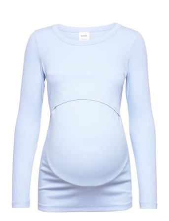 Signe L/S Top Langærmet T-shirt Blå Boob