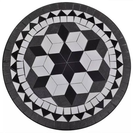 vidaXL Mosaiikkipöytä musta ja valkoinen 60 cm