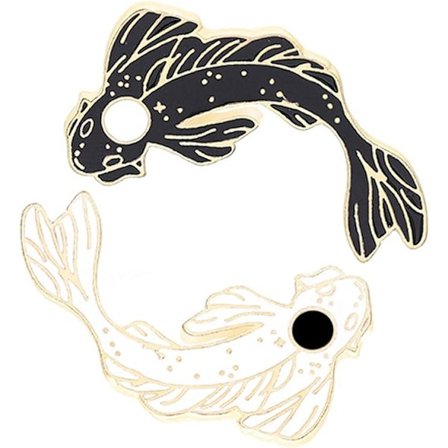 Embleemineulat, 2 kpl Söpö Musta ja Valkoinen Kala