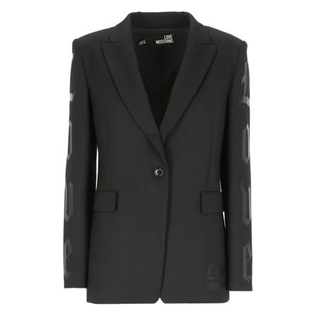 Love Moschino, Blazers Zwart, Dames, Maat:M