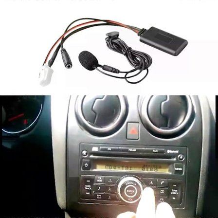 Bil Bluetooth 5.0 Aux Inngang Lydkabel Mikrofon Håndfri Adapter 8Pin Plugg for Nissan Sylphy Tiida Qashqai Geniss [DB]