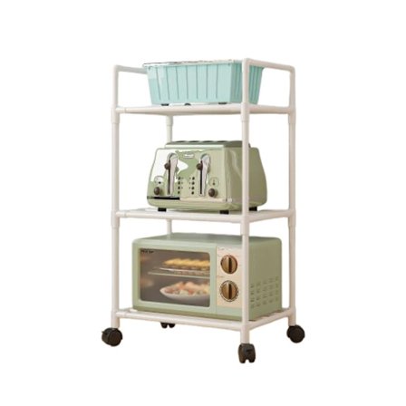 Kätevä kolmikerroksinen keittiöhylly pyörillä – monipuolinen ja helposti siirrettävä säilytysratkaisu