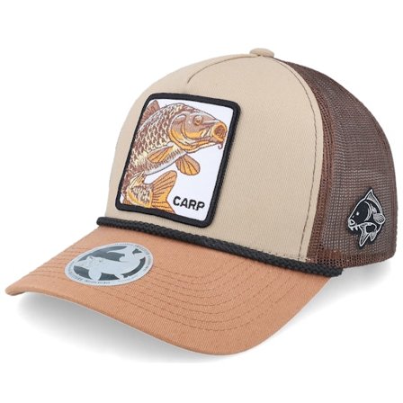 Skillfish - Bruin trucker Cap - Carp Box Rope Khaki/Brown/Caramel A-frame Trucker @ Hatstore