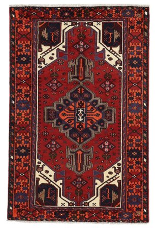 Orientalisk Hamadan Matta 130X197 Svart/Mörkröd Ull, Persien