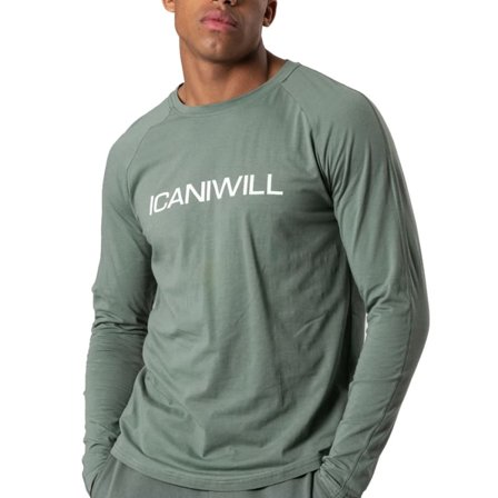 ICANIWILL Men's Essential Longsleeve Men long-sleeved sweaters Green S