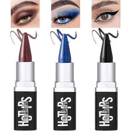 3 st Eyeliner Pencil Kit Brun Blå Svart Eyeliner Penna Gel Snabbtorkande Formula Ögonliner Kladdfri Vattentät Hela Dagen Färgad Eyeliner Makeup Cha