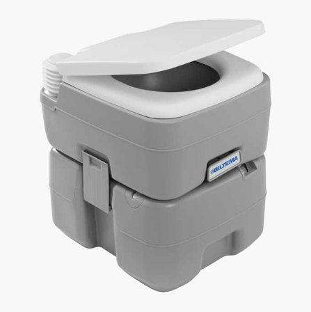 Biltema - Portabelt Kjemisk Toalett med Spyling og Nivåindikator for Båter, Campingvogner, Hytter