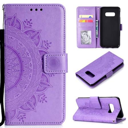 Samsung Galaxy S10e - Mandala Plånboksfodral - Lila Purple Lila