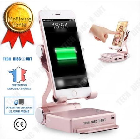 Högtalar laddare - TD - Bluetooth Dock - 10400 mAh - Bärbar - Rosa