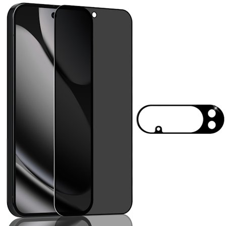 1-Pack Google Pixel 10 Pro Privacy Skærmbeskyttelse & 1-Pack linsebeskyttelse - Hærdet Glas 9H - Super kvalitet 3D