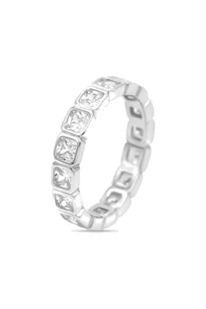 Diamond Band Ring Square Silver 56