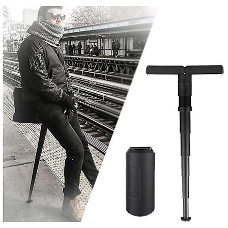 Foldbar stående stol, metrostol, magisk foldbar skammel, justerbar lommeskammel med taske - WELLNGS