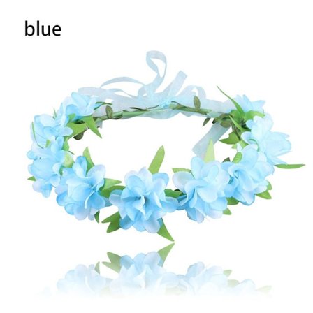 Brudens hårkranser Blomsterhårbånd BLÅTT