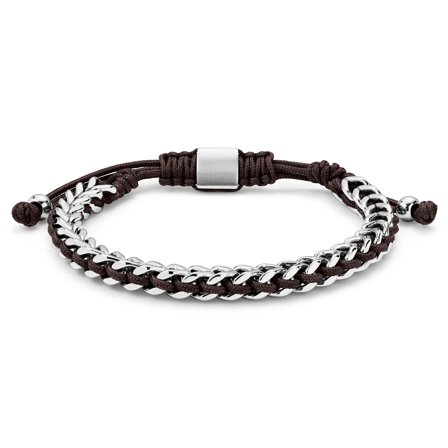 Pulseira em Aço Inoxidável e Nylon Castanho para homens - Pulseiras em aço