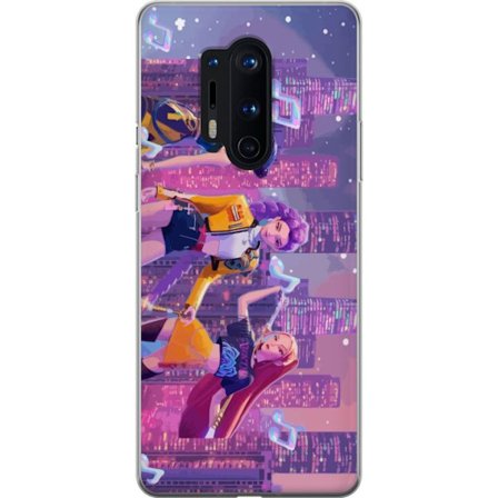 Yhteensopiva Puhelinkuori OnePlus OnePlus 8 Pro Tulevaisuutta ennakoiva K-Pop Demon Hunters tyttöryhmän kuvitus neonkaupungin popkulttuuriestetiikal