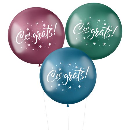 Metal Shine Balloner XL Congrats Farve Mix