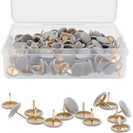 200 st Häftstift Grå Plast Rund Huvud Häftstift