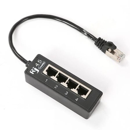 Ryra RJ45 1 Uros - 4 Naaras LAN Ethernet -liitin 2/3 Porttinen Jakaja Ethernet-kaapeli