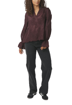 Neo Noir Amara Big Embroidery Blouse Blusar Dam Röd 38