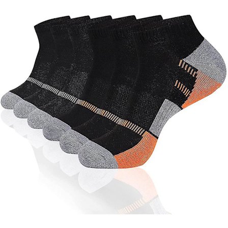 6-pakning med ankelsokker for menn, atletiske, komfortable, 6 par, størrelse 10-13
