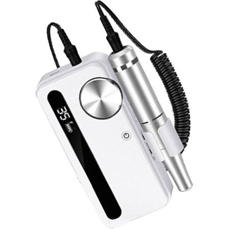 Elektrisk neglefil Efile genopladelig trådløs ABS elektronisk neglefil professionel til hjemmet (grå)(hvid)