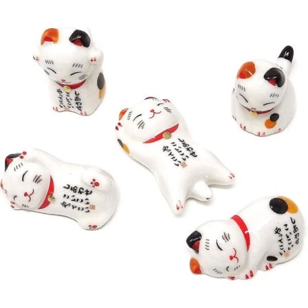 5 stk. Søde Keramiske Lykkekatte Chopstick Hvile Stativ Chopsticks, Gafler, Skeer, Knive, Malepensler