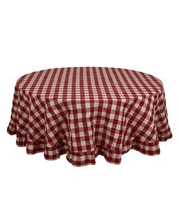 Rund dug Lisa ternet Bæk&Bølge med flæse 150 cm Ø Rød