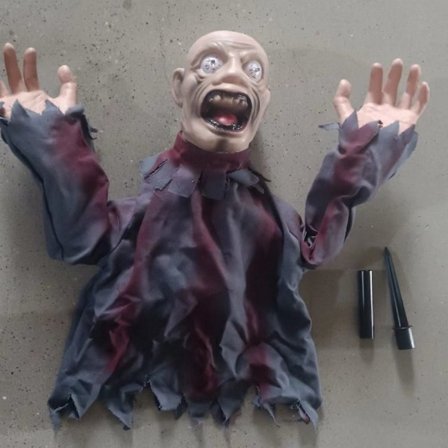 Halloween skrekkdekorasjon hageskilt BLÅ S