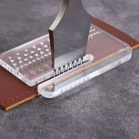 Round Cut Distance Linjal Läder träffande hjälpverktyg