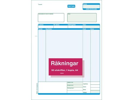 Esselte Blankett Faktura A4 2x50 blad - Lyreco - Kontorsmaterial > Blanketter och bokföring > Blanketter