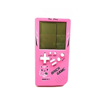 Handhållen Brick Spelkonsol Byggstensspel Racing/tankspel Inbyggt 15 klassiska spel för barn Vuxna Presenter Pink