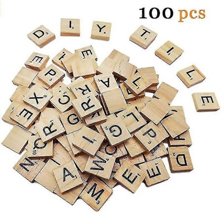 100 kpl Scrabble-kirjaimia käsitöihin - Puusta valmistetut Scrabble-laatat DIY-puu lahja koristelu -Z