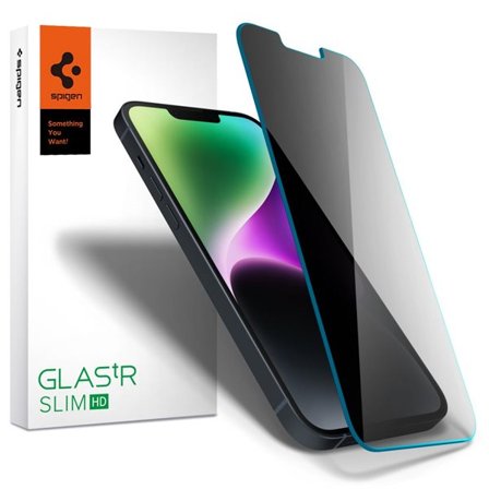 Spigen Glas.tR Slim Privacy härdat glas för iPhone 13 / 13 Pro / 14 / 16e