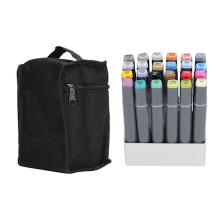 24 stk Graffiti-tusjer, trygge, ikke-giftige, tosidige, 24 farger, vannbasert blekk, malingstusjer for tre, glass, keramikk